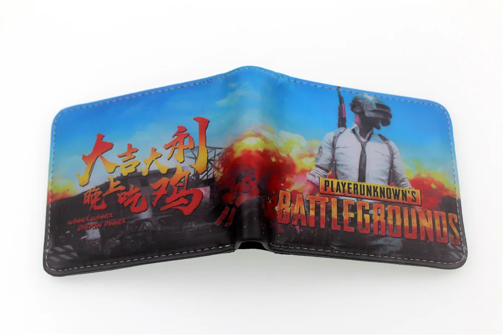 PUBG Playerunknown's Battlegrounds Pu короткий кошелек Двойные Держатель для кредитных карт с фотографиями держателя слоев кошелек кожаный мужской карман на молнии для монет сумочка