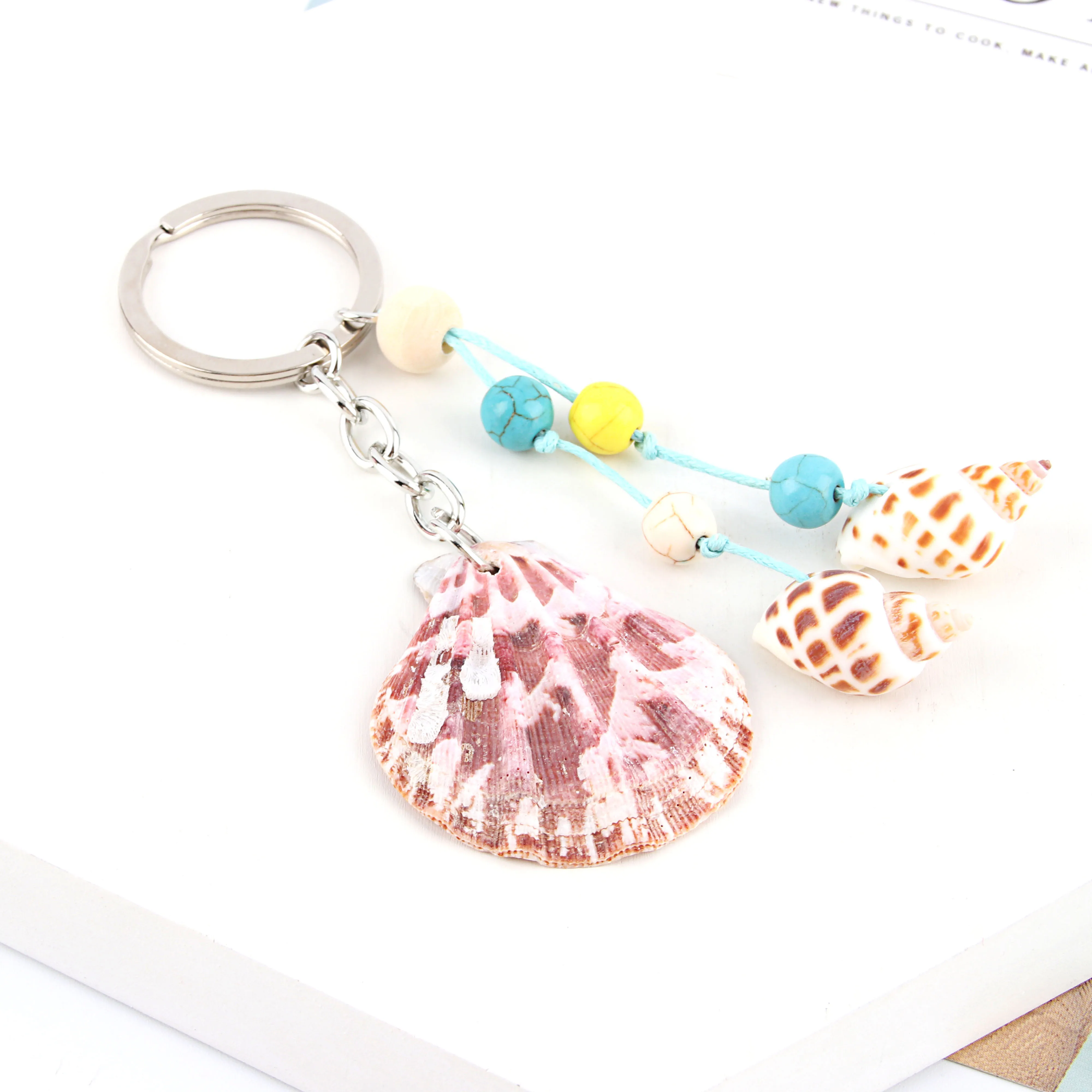 1Pc New Arrival Scallop Snail Shell Keychain Nautical Summer Vacation Pendant Key Ring Gift For Women Girls Jewlery E2474 | Украшения и