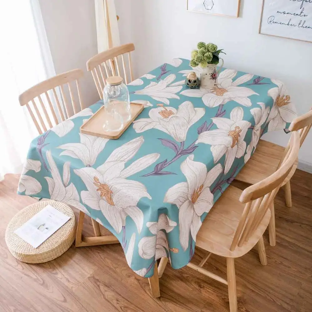Водостойкая скатерть из льна полиэстера прямоугольной формы для украшения