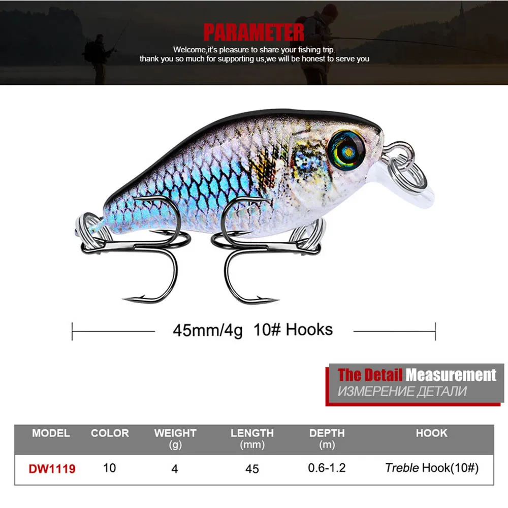 Пластиковые 1 шт. рыболовные приманки 4 5 см Suitabe первоклассник Crankbait жесткие