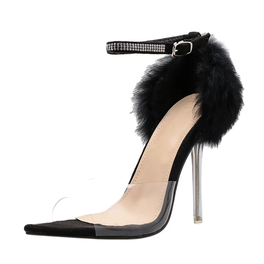 Летние пляжные стильные женские модные босоножки на тонком каблуке с острым