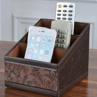 pu leather vintage storage box for remote controller holder jewelry stationary container home storage sundries organizer box