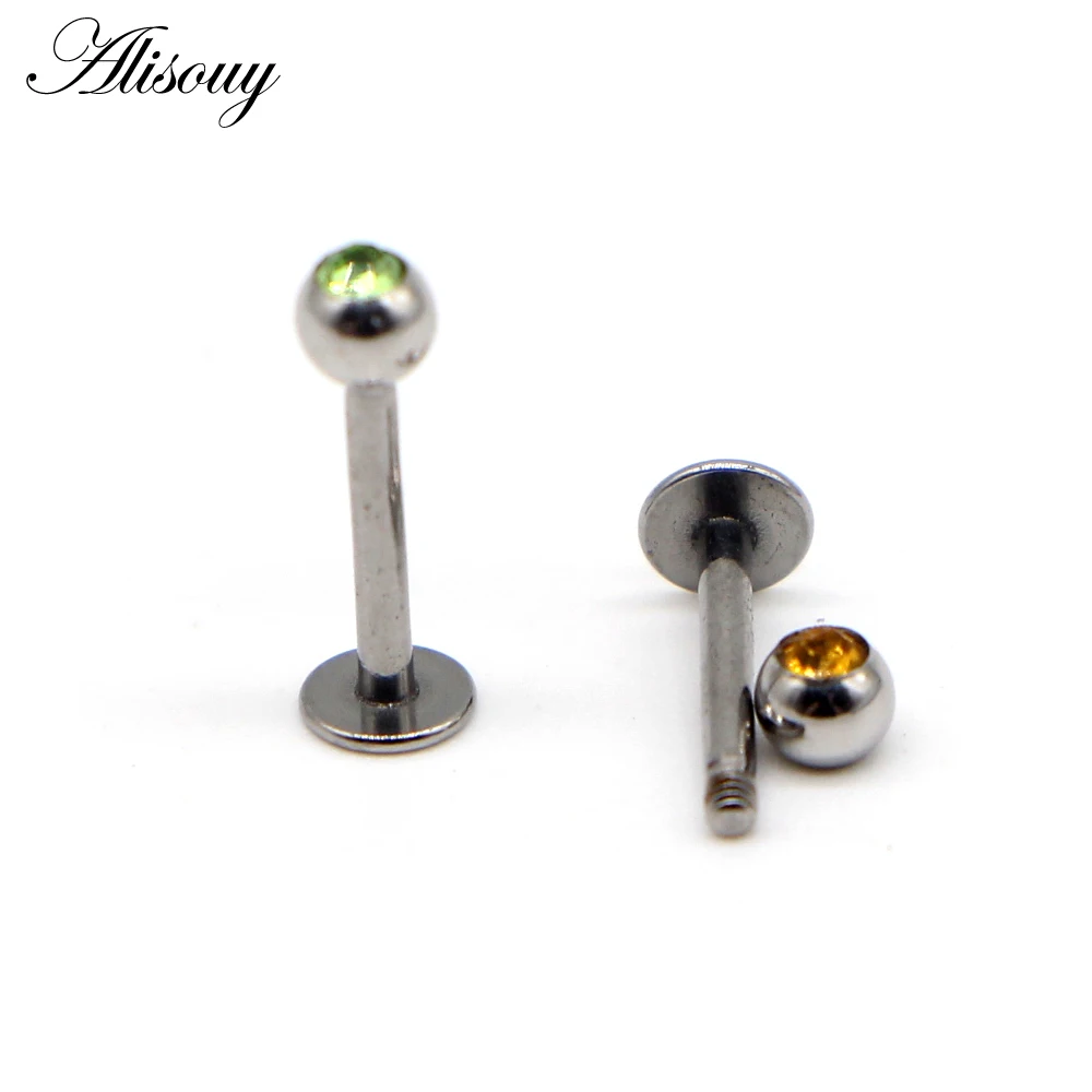 Alisouy 1 шт. пирсинг для тела labret кольцо-гвоздик для губ 16 г Золотой Черный Серебряный горячий для губ, ушей, носа ювелирные изделия для женщин мужчин 11 цветов