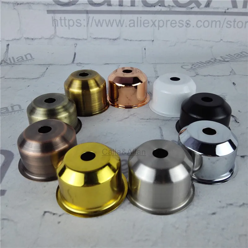 

2pcs/10pcs metal cup D45mm*H30mm 9 colors finish iron socket cover DIY lighting canopy base hat lamp holder covers