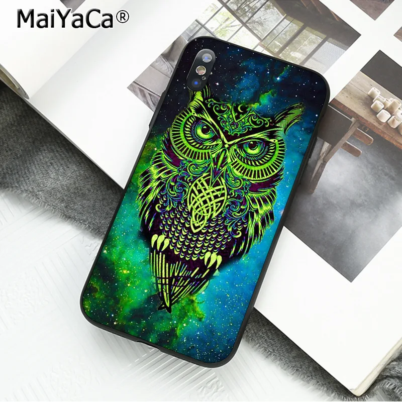 MaiYaCa защитный мобильный чехол для телефона животное сова на дереве для iPhone X XS MAX 6 6s 7 7plus 8 8Plus 5 5S SE XR