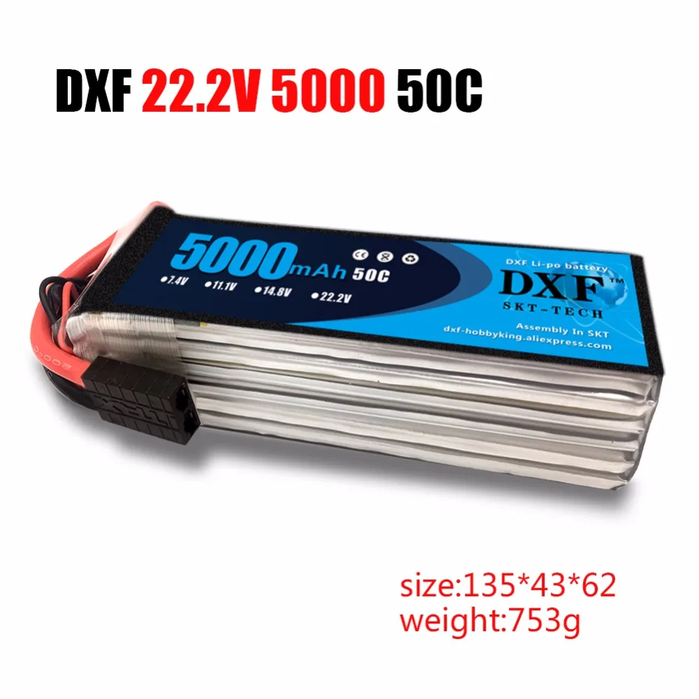 

DXF Power 6S 22.2V 5000mah 50C RC Lipo AKKU Max 100C RC Lipo Li-polymer Battery For Yak 54 Align 7.2 800E Helicopter RC Drone