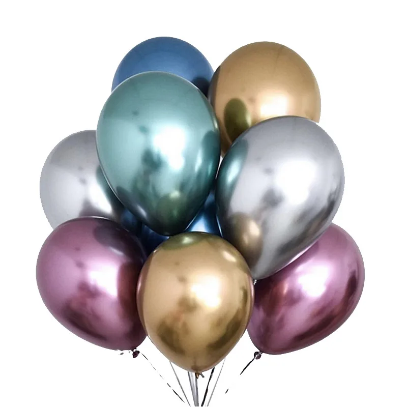 

10pcs 12inch New Glossy Metal Pearl Latex Balloons Thick Chrome Metallic Colors Inflatable Air Balls Globos Birthday Party Decor