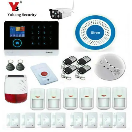 Yobang безопасность WiFi GPRS 3g WCDMA RFID охранная сигнализация комплект приложение управление Видео IP камера сенсор беспроводная домашняя система охранной сигнализации - Цвет: H KIT