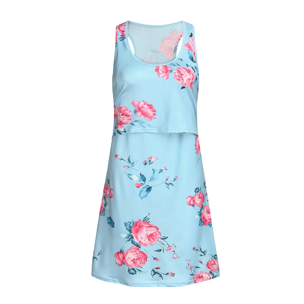 Платья для беременных больших размеров Одежда женщин Цветочный жилет без