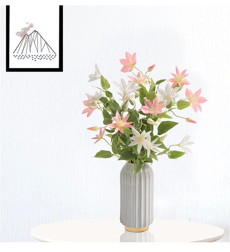 Erxiaobao Clematis Искусственные цветы Шелковый Искусственный цветок аксессуары для цветоводства декор для домашнего стола вечерние свадебные цветы