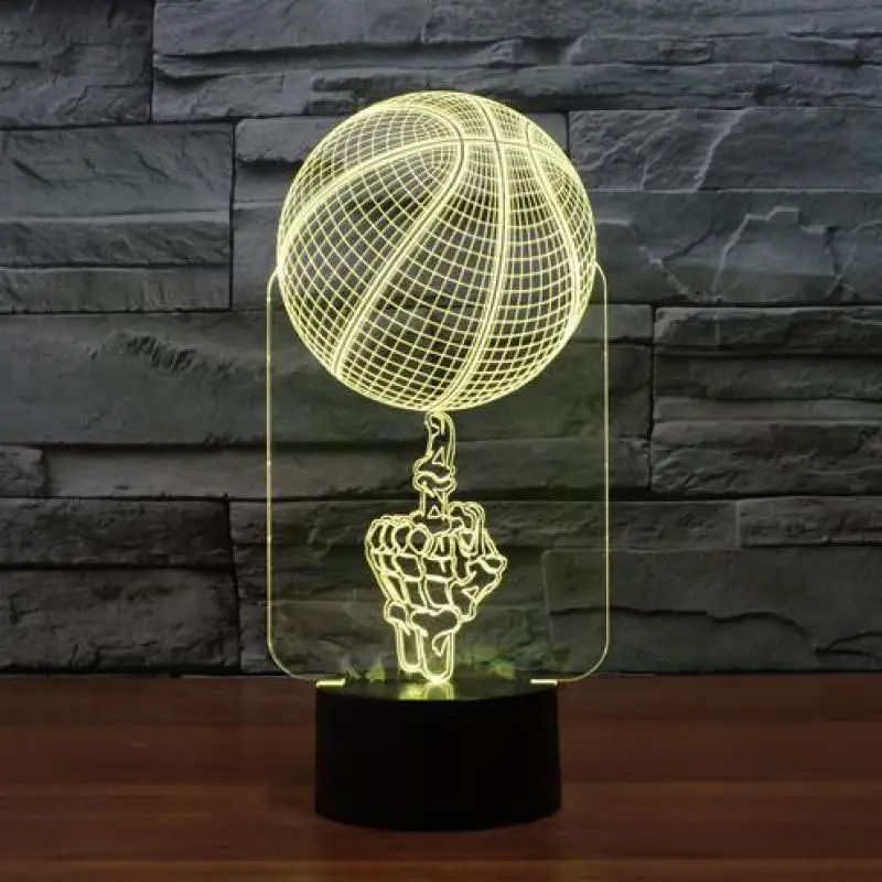 3d лампа для баскетбола с дистанционным управлением 7 цветных сенсорных Led