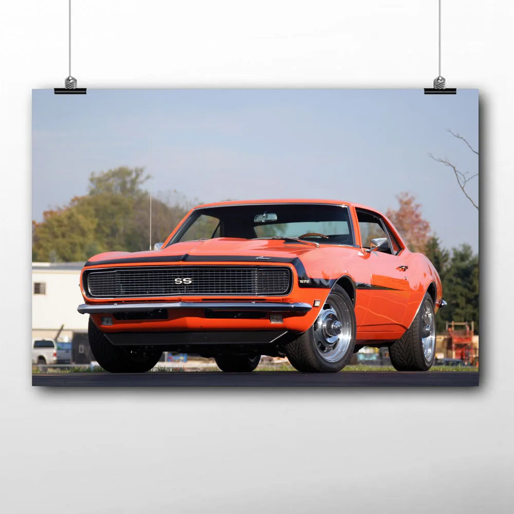 Винтажные классические автомобильные постеры Camaro Современная Настенная картина