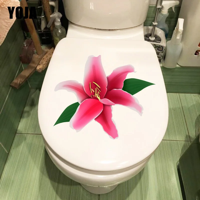 

Наклейка на стену для гостиной, наклейки для унитаза, T1-1468, YOJA, 23x18 см, цветущие лилии