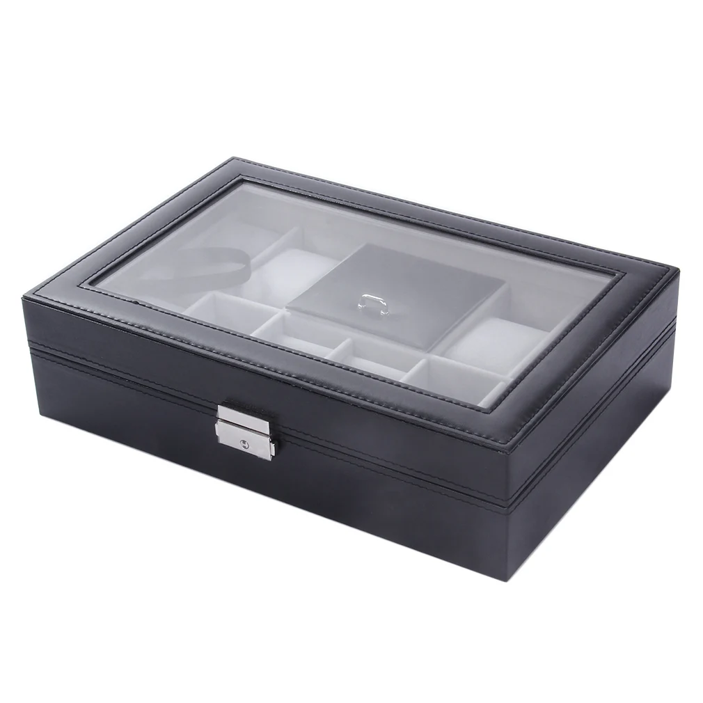 2 в 1 органайзер для хранения ювелирных украшений и колец|luxury box|luxury watch boxwatch box grid |