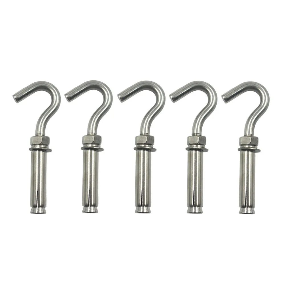 

5-Pack 304 Stainless Steel Open Cup Hook Expansion Screw Bolts M10