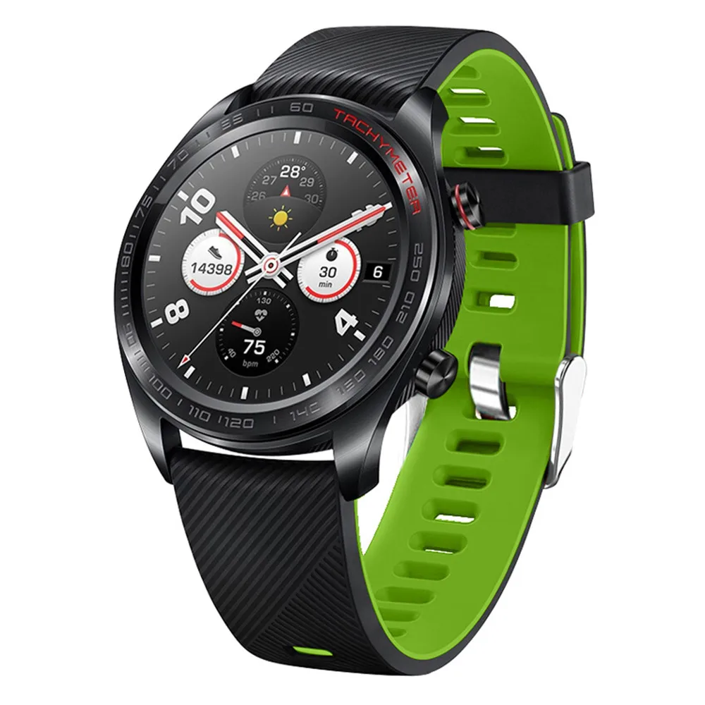 Двойной Цветной силиконовый ремешок для huawei Watch GT Band спортивный ремешок для huawei Honor watch Magic/Ticwatch pro браслет