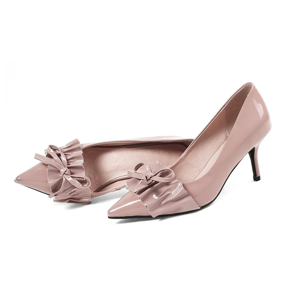 Новинка 2018 туфли Masgulahe с острым носком женские элегантные лодочки на тонком