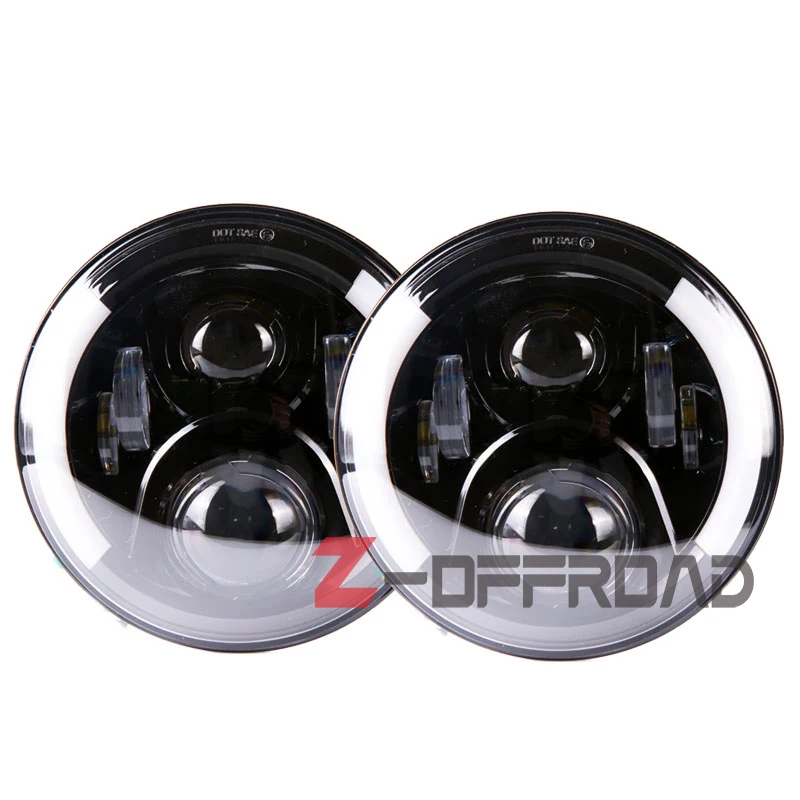 Dot Утвердил 7 дюймов светильник светодиодный головной s с Белый DRL halo/янтарный