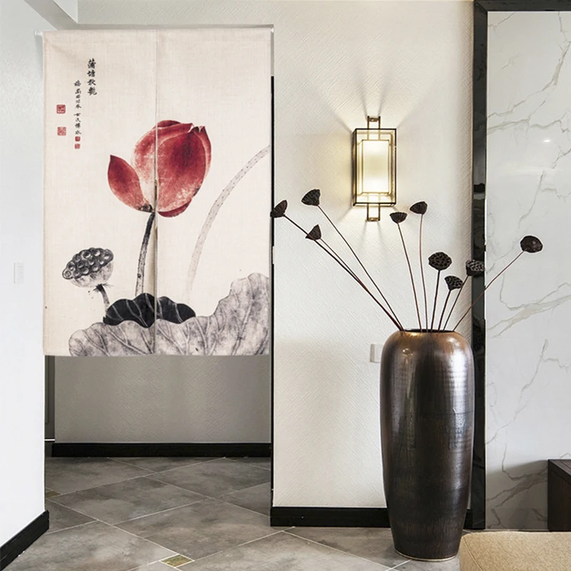 Шторы в китайском стиле с чернилами лотоса элегантный узор 3412 домашний декор