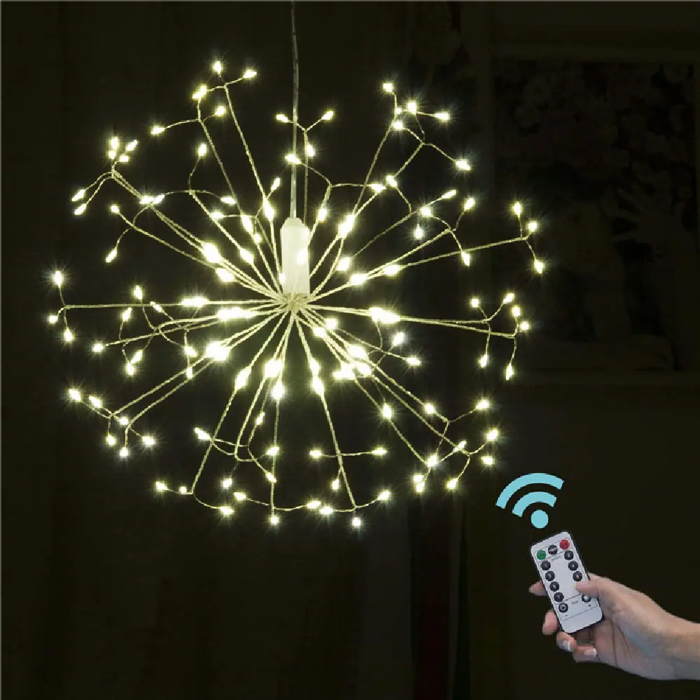 

LED String Lights 120LED 198LED Waterproof Garland Fairy Firework Dandelion Light DIY Decoration For Christmas Wedding Party