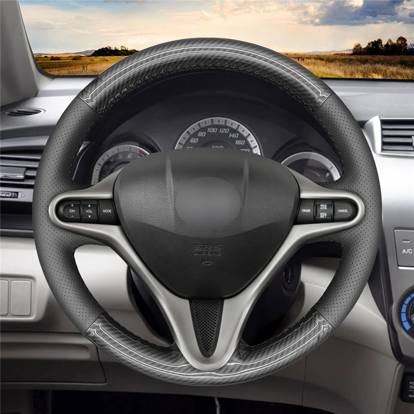 MEWANT PU чехол рулевого колеса автомобиля из углеродного волокна для Honda Fit 2009-2013 City 2009-2013 Jazz 2009-2013 Insight 2010