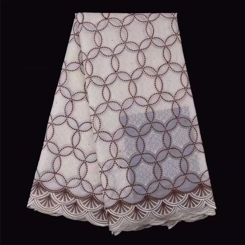 Вышитые швейцарские Кружево Африканский Вышивка вуаль швейцарский Ткань для