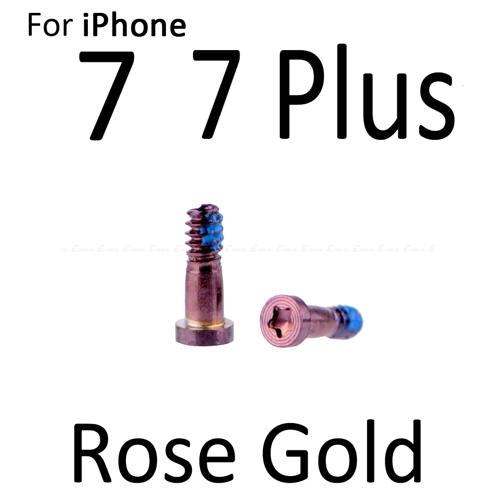 10 компл., высокое качество, для iPhone 4, 4S, 5, 5S, SE, 6, 6 S, 7 Plus, 5-точечная Звезда Pentalobe, нижняя док-станция, соединительные винты - Цвет: Rose Gold 7 7 Plus