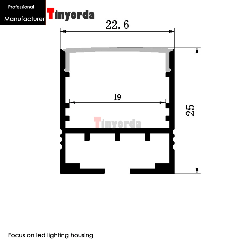 Tinyorda 10 шт. (длина 1 м) Led профиль Alu канала для 19 мм Светодиодная лента