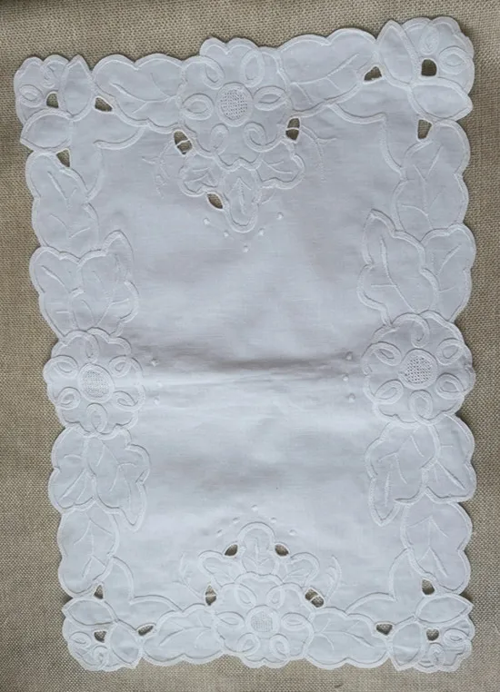 Wholesale lot White Embroidered Napkin Set With Hand Crochet frill 28*40 | Дом и сад