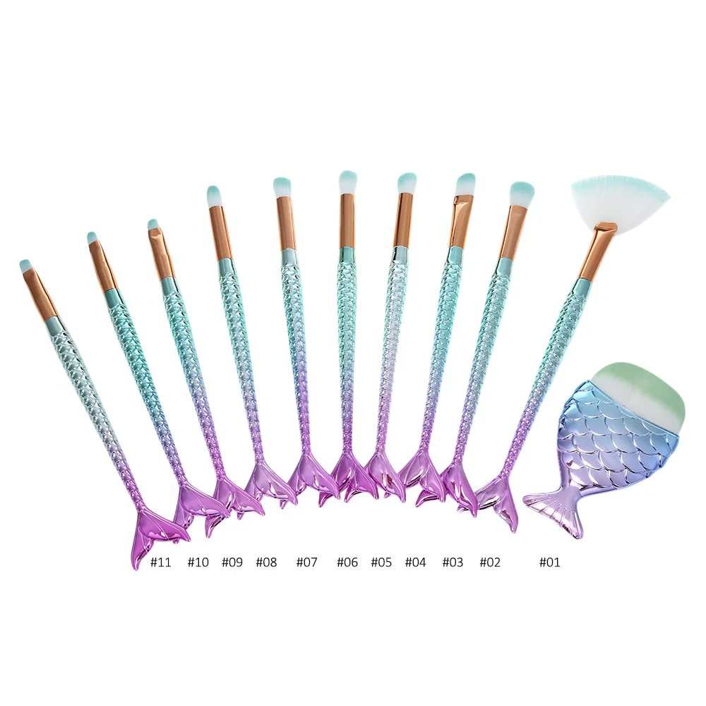 1 шт. Русалка Макияж Кисточки комплект рыбий хвост Основа для макияжа лица