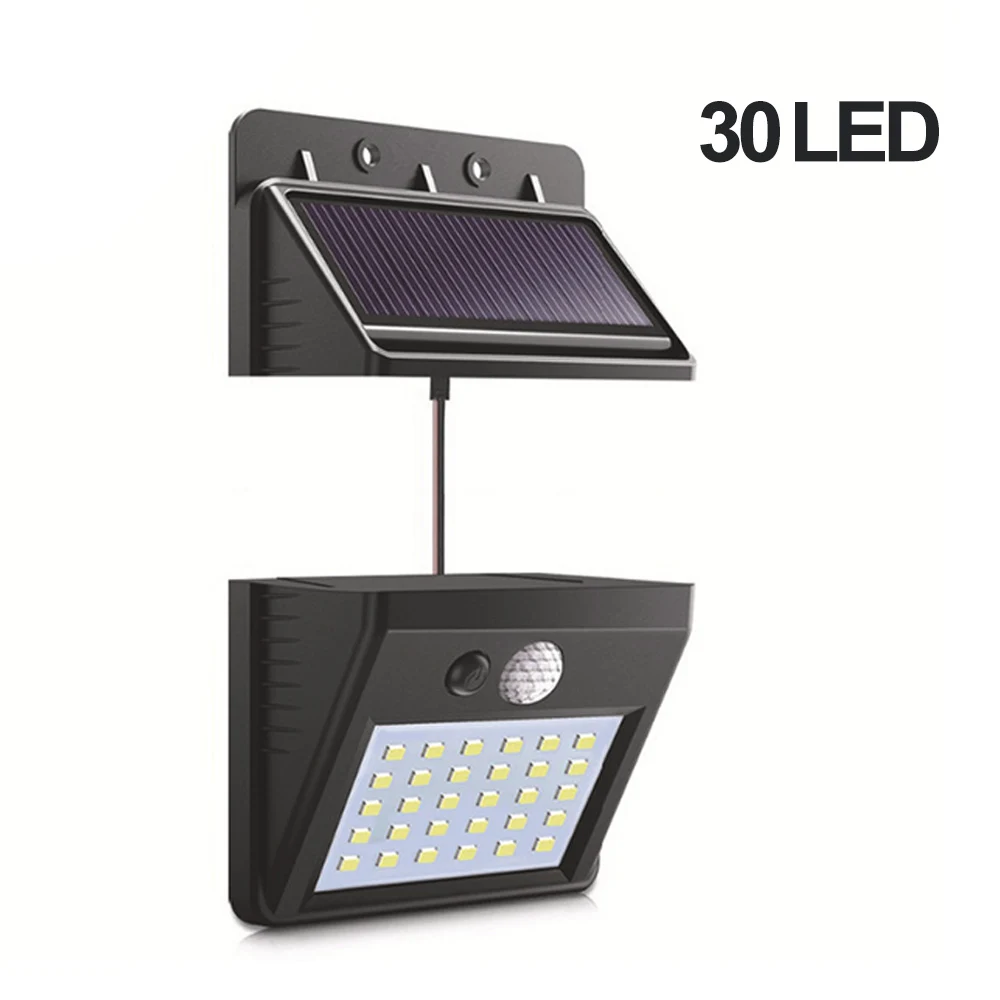 30LED 20 Вт, 30 Вт, 35/40 светодиодный солнечный Мощность лампа Разделение отдельные движения PIR Сенсор светодиодный садовый светильник Водонепроницаемый настенные лампы уличного освещения - Испускаемый цвет: 30LED