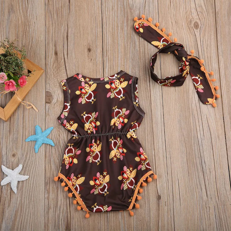 Комбинезон с кисточками для новорожденных девочек Новое поступление 2017 года