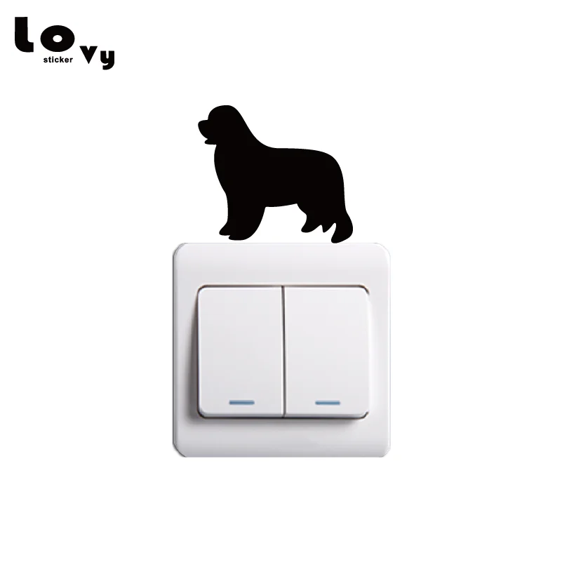 Собака Ньюфаундленд силуэт Сменные наклейки милый мультфильм животное стикер на