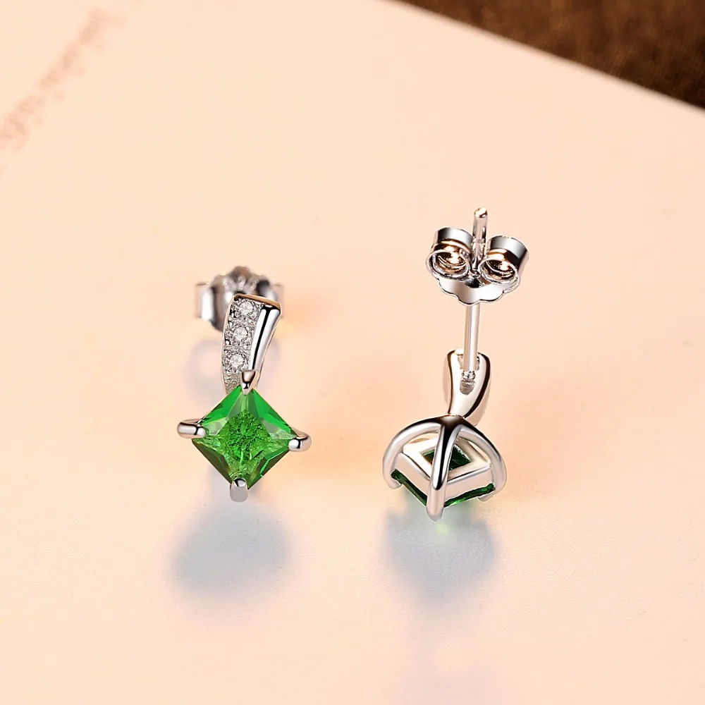 Женские серьги из серебра 100% пробы с изумрудом|boutique|earringsboutique jewelry |