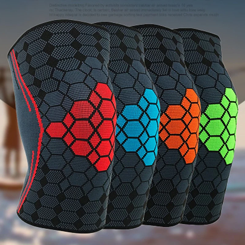 Дышащий Спорт поддержка колена подкладка со стяжкой протектор баскетбольные