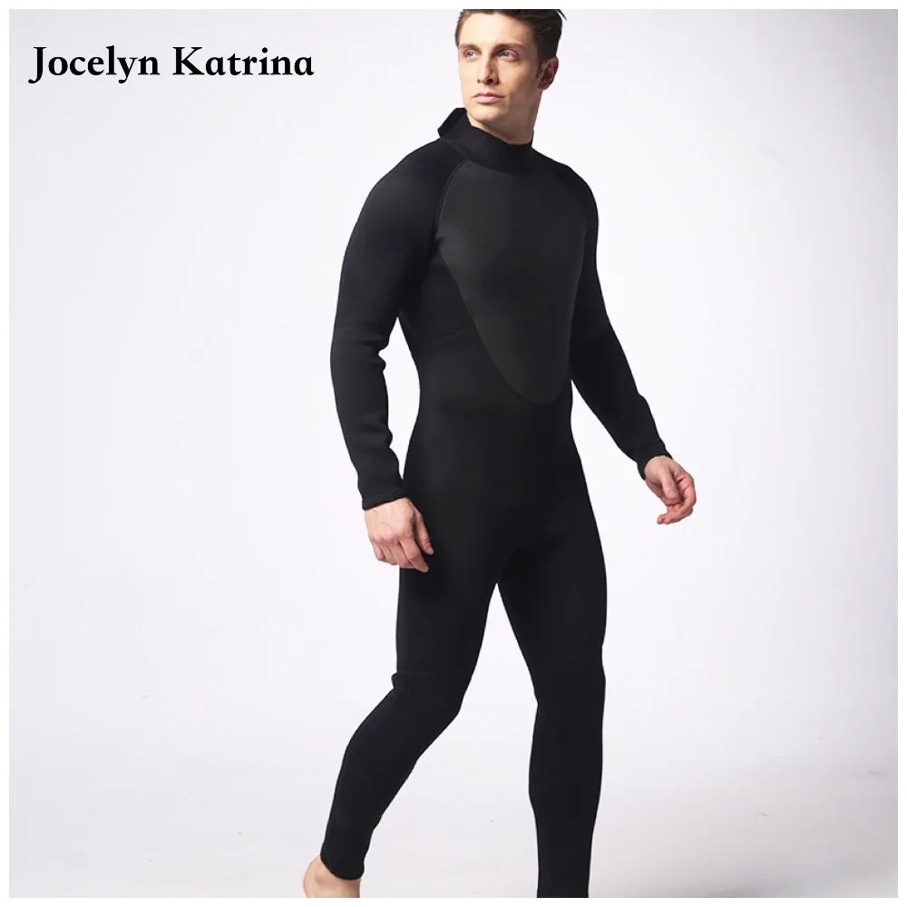 Толстые 3 мм эластичные неопреновые гидрокостюмы для мужчин с длинным рукавом