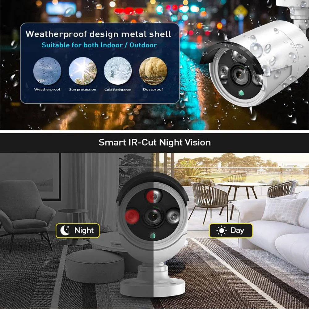 LOFAM 8CH POE NVR Kit HD CCTV Camera System 1080P 2.0MP 4.0MP 5.0MP наружная IP камера система видеонаблюдения