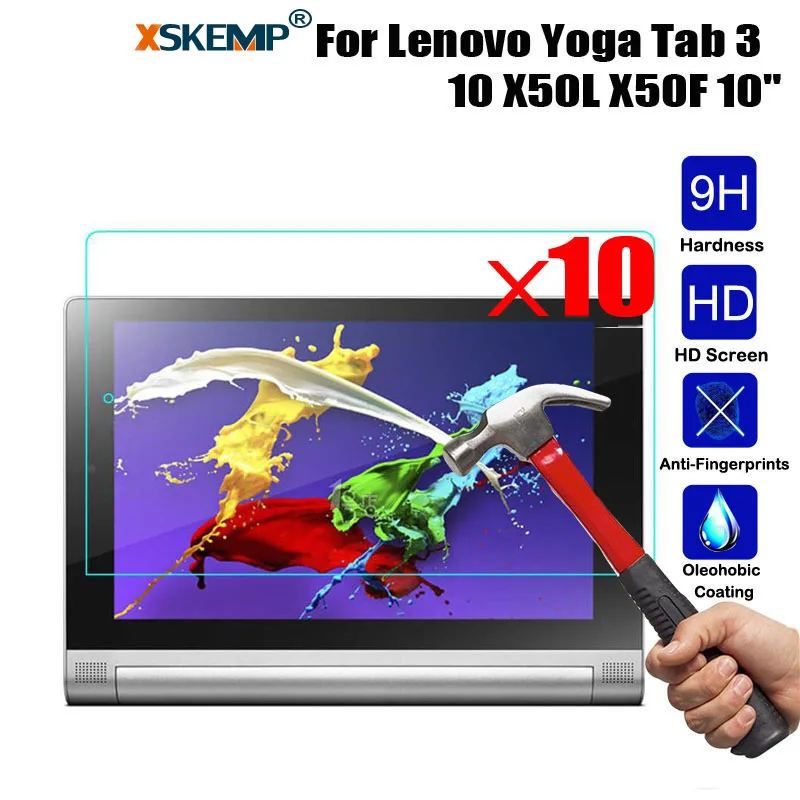 XSKEMP 10 шт./лот противоударный Закаленное Стекло для lenovo Yoga Tab 3 &quotUltra Clear Tablet Экран