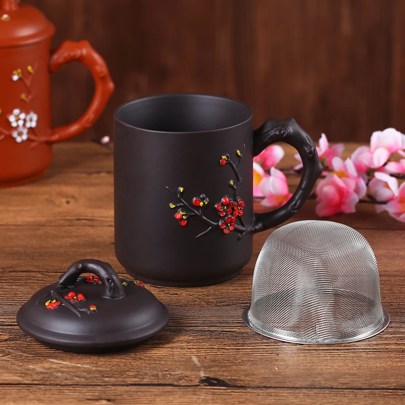 Чайная кружка из фиолетовой глины в стиле ретро традиционная китайская зимняя