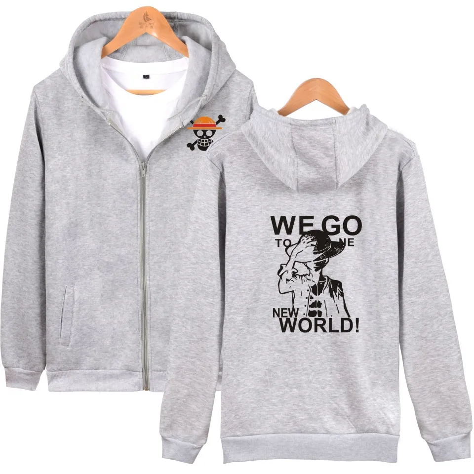 

One Piece New World Hoodie for Men Women Kid Cotton Clothes Zipper Coat Hooded Jacket Clothing