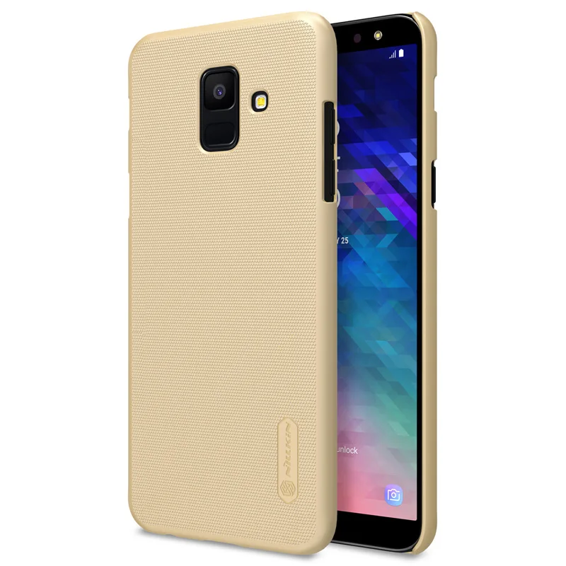 Золотой Чехол для samsung A6 Nillkin матовый защитный жесткий чехол из поликарбоната для samsung Galaxy A6 чехол для телефона+ Защитная пленка для экрана - Цвет: Золотой