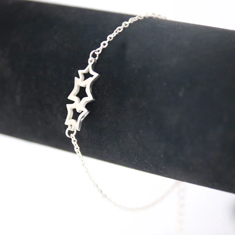 1 шт. браслет из нержавеющей стали с 3 звездами | Украшения и аксессуары