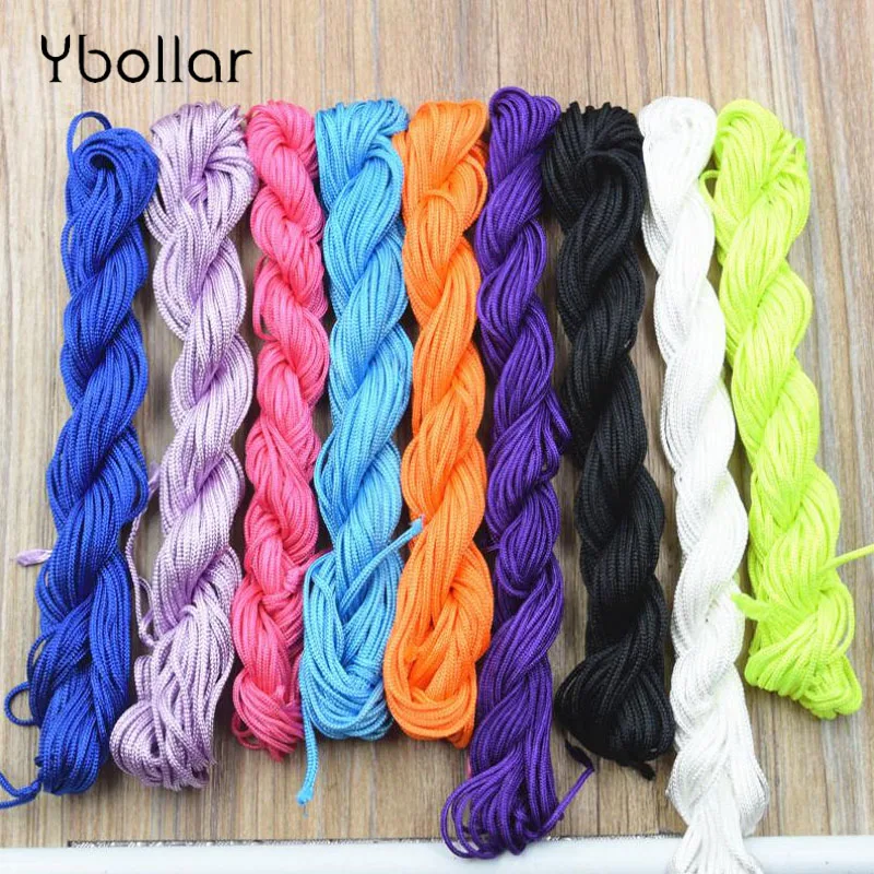 12 метров 1 5 мм нейлоновый шнур нить китайский узел макраме Rattai плетеная веревка DIY