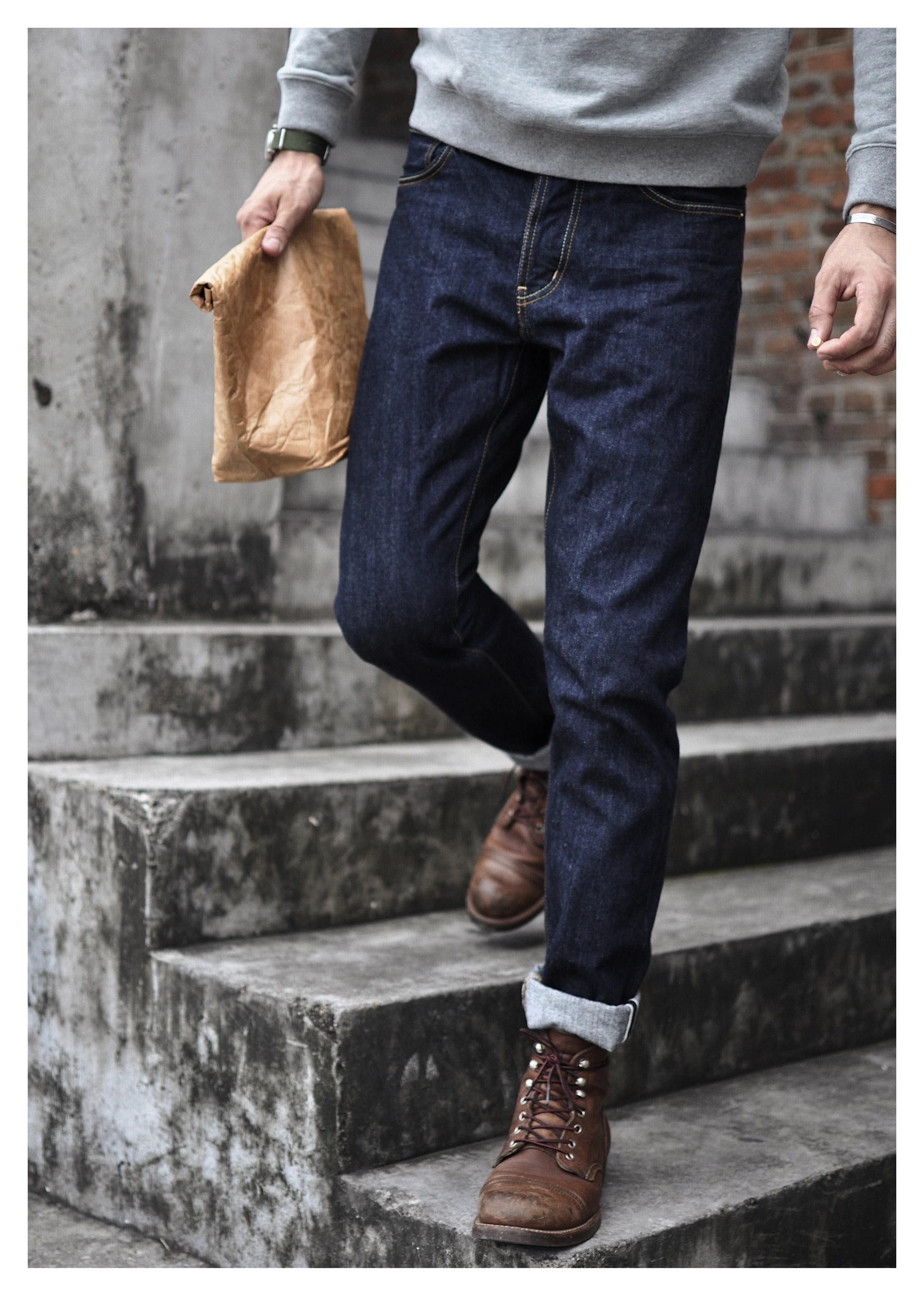 SauceZhan 310XX-JP Япония Okayama ткань Selvedge джинсы сырые джинсовые джинсы немытые синие джинсы Япония Мужские джинсы облегающие джинсы