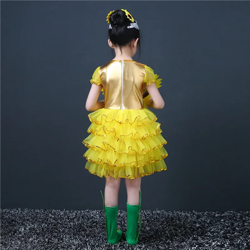 Комплект из 3 предметов китайские детские жёлтый Подсолнух одежда для