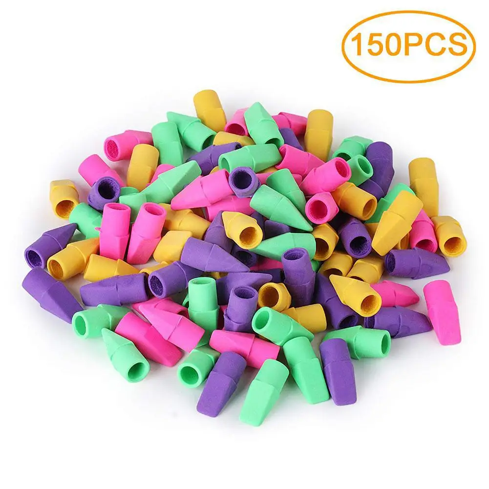 RCtown 150 Pcs Colorful Pencil Top Eraser Caps Stationery for Painting and Students Daily Usages | Игрушки и хобби