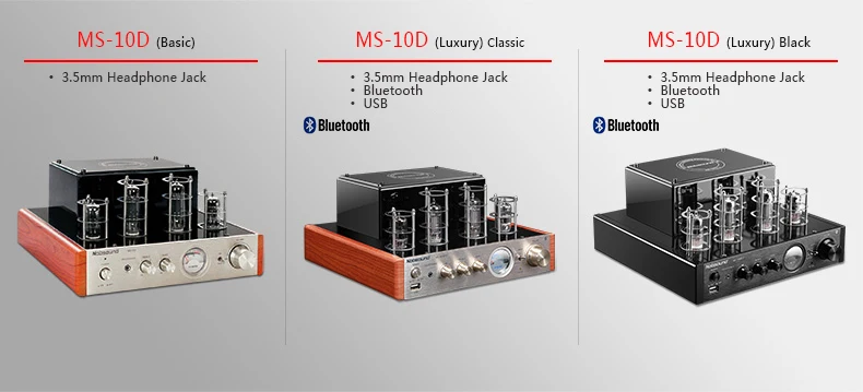 MS-10D MKII ламповый усилитель Черный hi-fi стерео усилитель 25 Вт* 2 вакуумный ламповый усилитель Поддержка Bluetooth и USB 220 В