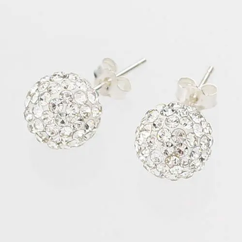 Серьги пусеты SSCE8mmA серьги шарики из серебра 925 пробы 8 мм|earrings brass|earrings pinksilver gemstone