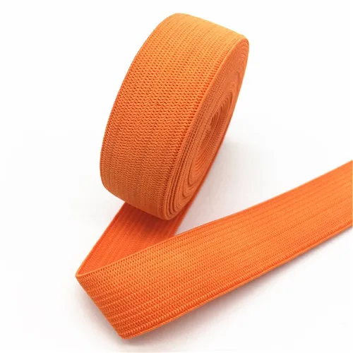 Orange 2 см эластичные ленты толстые гладкие плетеные нейлоновые эластичные ленты DIY швейная одежда кружевная отделка пояса аксессуары для одежды 1-2 метра - Цвет: Orange