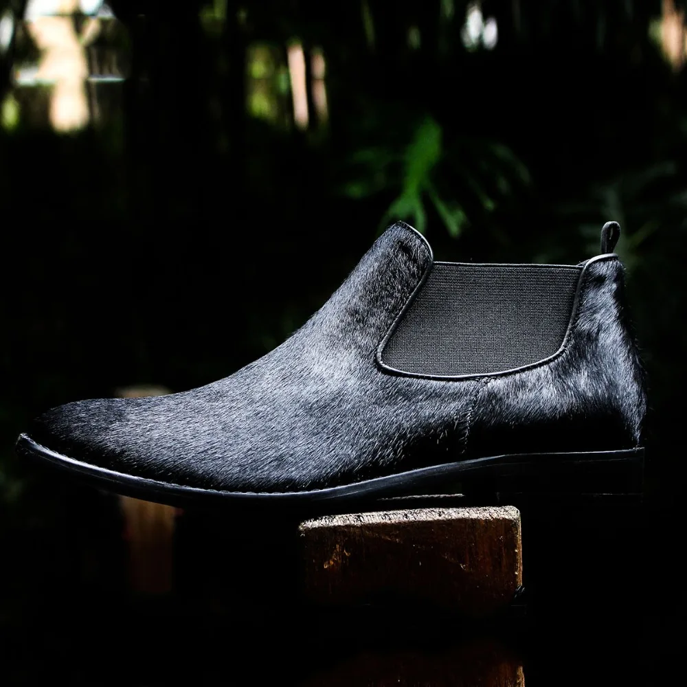 MYCOLEN 2018 Winter Fashion Casual For Men Ankle Chelsea Boots Male Shoes Cow Leather Quality Slip Ons Motorcycle Man Boot | Обувь